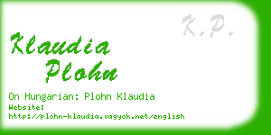 klaudia plohn business card